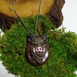 Boar Head Necklace