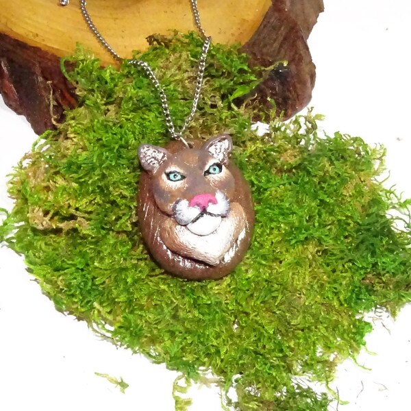 Cougar Head Necklace Etsy
