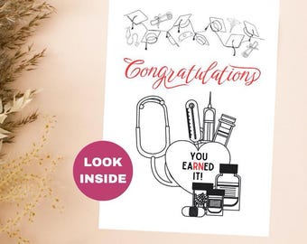 Nursing School Graduation Card /RN BSN Gift/ Gift for Nurse / Card For College Graduation