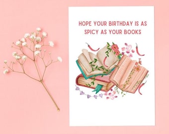 Romantasy Birthday Card/ Spicy Book Card / Romance Reader Birthday Card / Gift for Book Lovers / Smut Readers