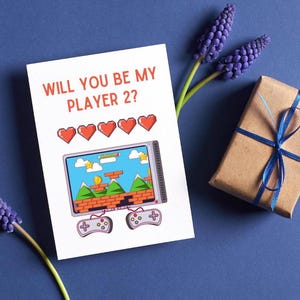 Gamer Valentine&#39;s Card / Cute Anniversary Card / Gamer Card / funny valentine