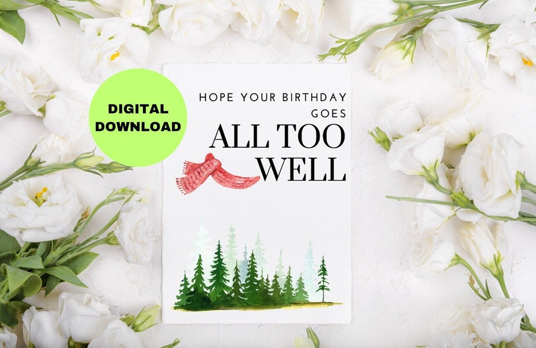 Printable Birthday Card / All Too Well Birthday Card / Happy Birthday / Digital Download ...
