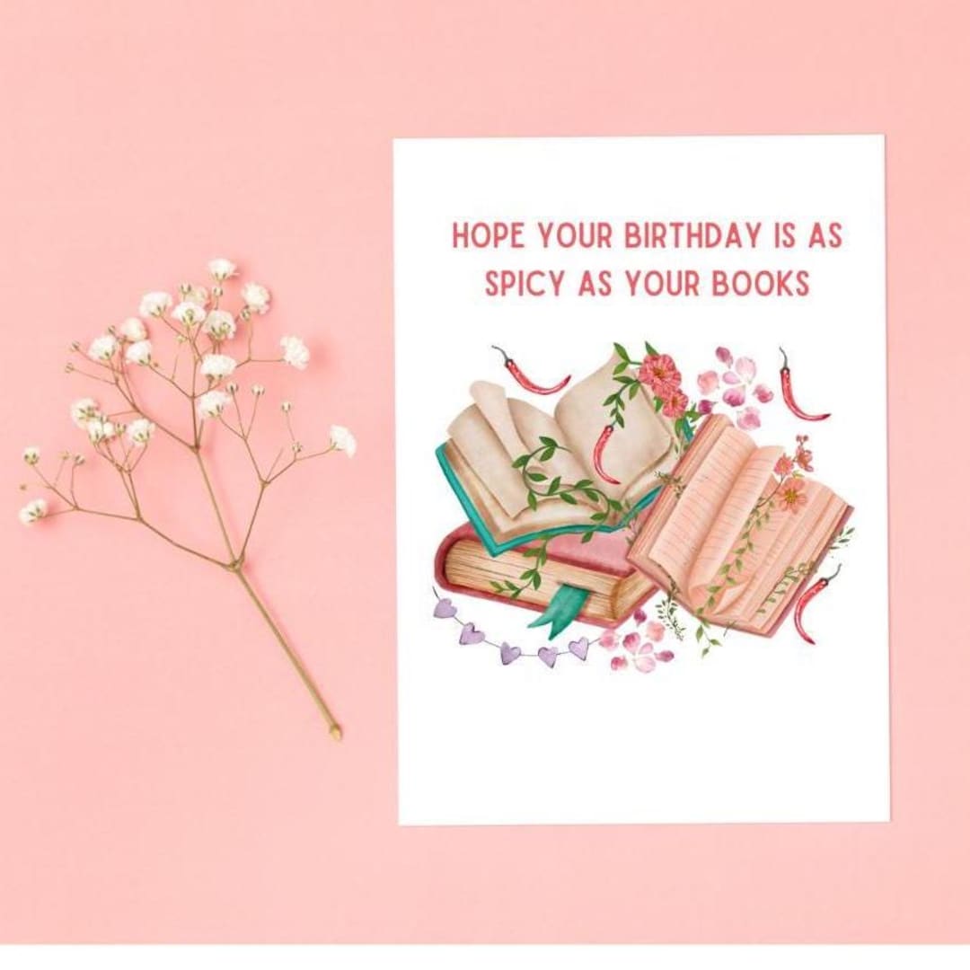 Romantasy Birthday Card/ Spicy Book Card / Romance Reader Birthday Card ...