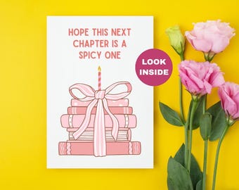 Spicy Bookish Birthday Card/ Romance Reader Birthday Card / Gift for Book Lovers / Smut Readers /Spicy Book Card