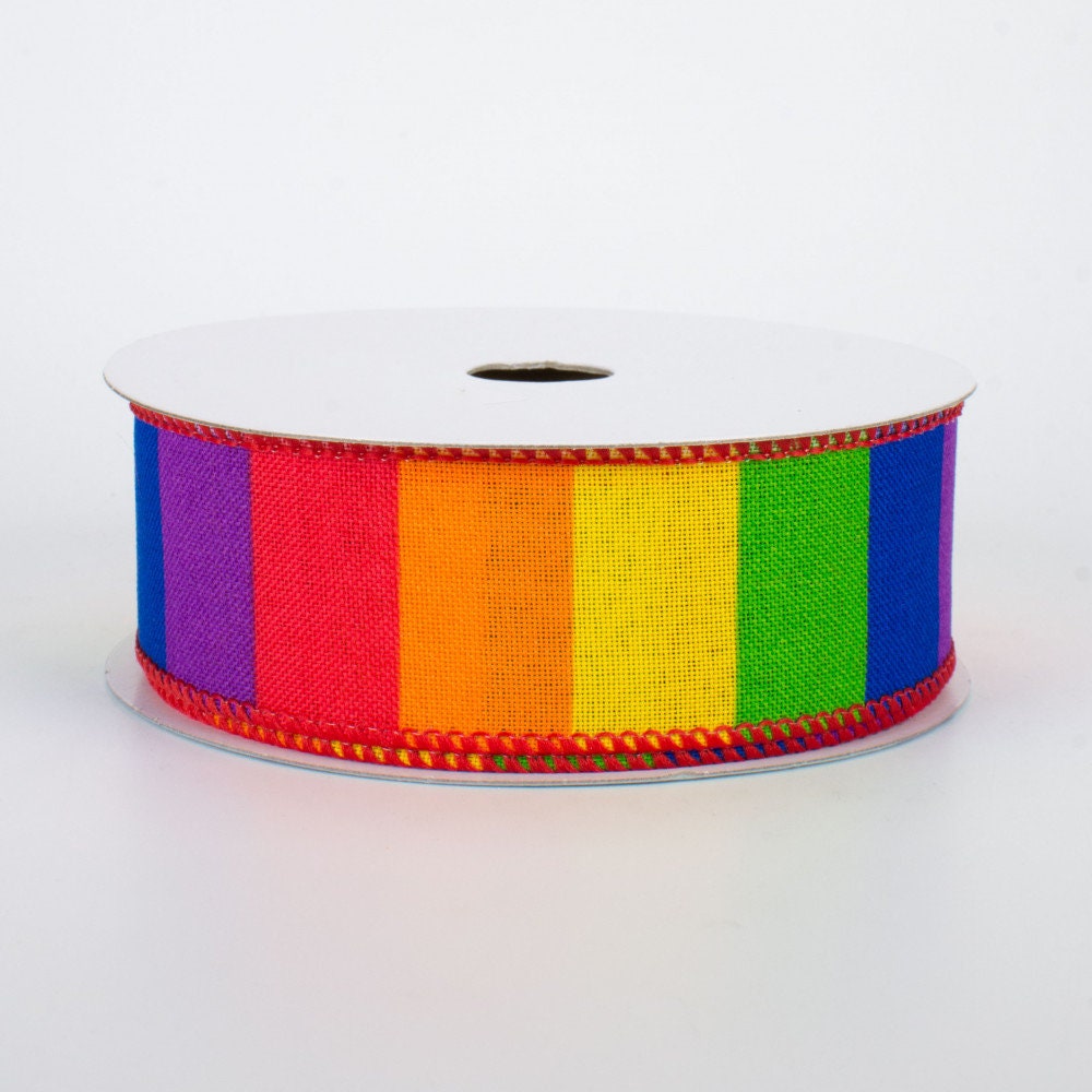 Rainbow Craft Ribbon: 1, 1.5, 2 & 3 Inch Double-Sided Bright