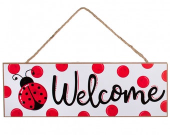 15" Ladybug Welcome Sign