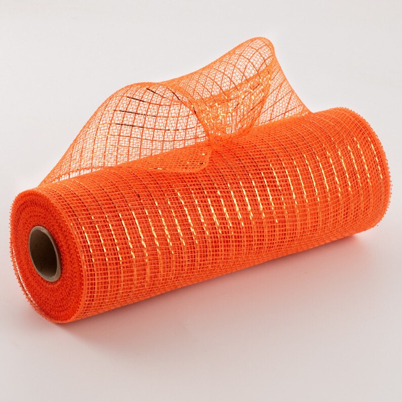 10 Poly Deco Mesh Metallic Orange/copper Etsy