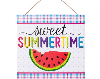 10" Square Wooden Sign: Sweet Summertime