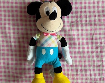 Upcycled Spring Mickey Mouse Plush keychain