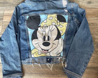 Upcylced Minnie Mouse Denim Jacket