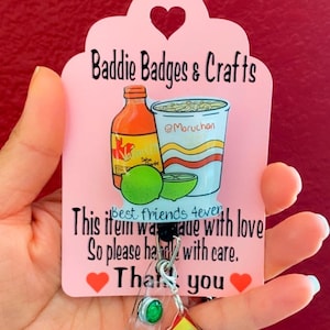 Funny Cup of Noodles Nurse Badge Reel – Retractable ID Holder