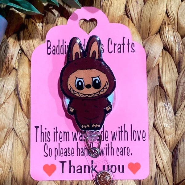 Monster Labubu badge reel, Cute Monster Nurse badge reel.