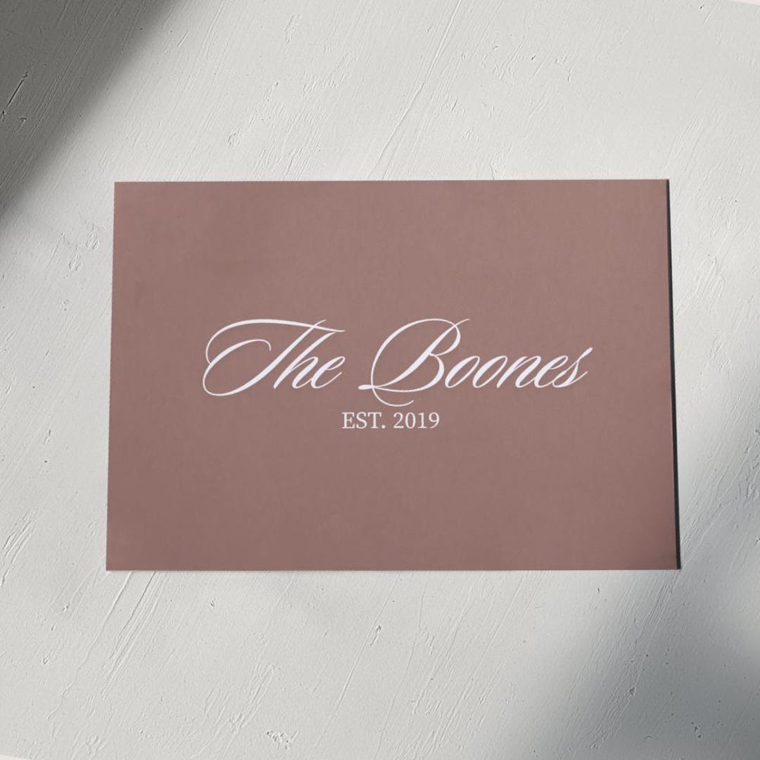 Custom Last Name Print | Wedding Gift for Couple | Established Date ...