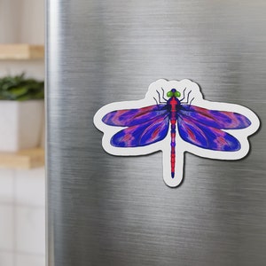 Purple Dragonfly Magnet, Bug Magnet, Dragonfly Lover Magnet Gift