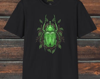 Shirt groene kever, uniseks insectenshirt, kever T-shirt, kleding entomoloog, insectencadeau