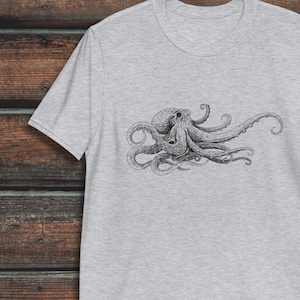 Red Eye Octopus Shirt, Unisex Kraken Shirt, Octopus Gift, Ocean Shirt