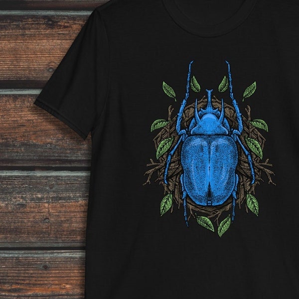 Blue Beetle Shirt, Unisex Bug Shirt, Entomology Shirt, Entomologist Clothing, Insect Gift