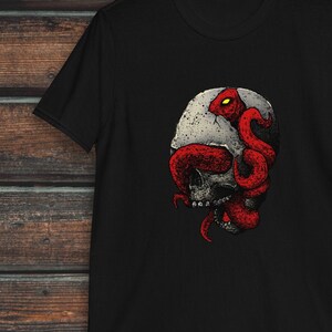 Octopus In Skull Shirt, Unisex Kraken Shirt, Octopus Gift, Skull Shirt