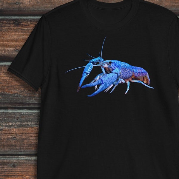 Electric Blue Lobster Shirt, Unisex Crayfish Shirt, Blue Lobster Gift