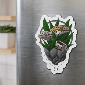 Imán de gecko leopardo, imán de gecko, imán de reptil, imán de amante de gecko leopardo