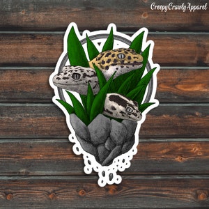 Leopard Gecko Sticker, Reptile Sticker, Lizard Sticker, Vinyl Waterproof Pet Gecko Sticker