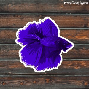 Purple Betta Fish Sticker, Fish Sticker, Vinyl Waterproof Pet Betta Sticker