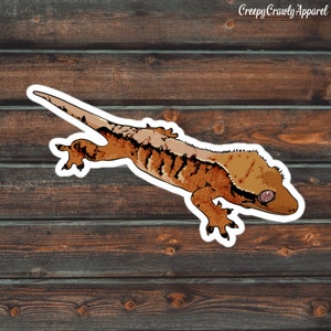 Crested Gecko Sticker, Reptile Sticker, Lizard Sticker, Vinyl Waterproof Pet Gecko Sticker