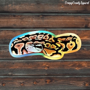 Pastel Ball Python Holographic Sticker, Reptile Sticker, Snake Sticker, Vinyl Pet Ball Python Sticker