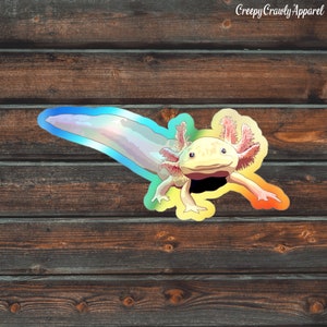Axolotl Holographic Sticker, Cute Axolotl Sticker, Vinyl Axolotl Sticker