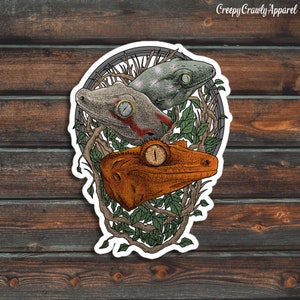 Crested Gecko Sticker, Reptile Sticker, Lizard Sticker, Vinyl Waterproof Pet Gecko Sticker