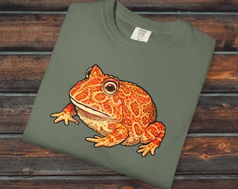 Pacman Frog Comfort Colors®-shirt, uniseks amfibieshirt, kikkercadeau, T-shirt huisdierkikker