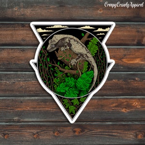 Crested Gecko Sticker, Waterproof Gecko Sticker, Weatherproof Crested Gecko Sticker