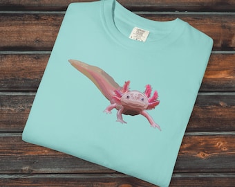 Axolotl Comfort Colors® Shirt, Unisex Amphibian Shirt, Axolotl Gift, Cute Axolotl T-Shirt