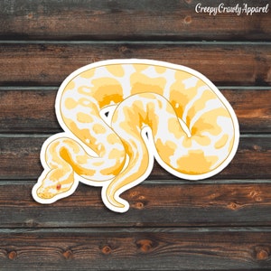 Albino Ball Python Sticker, Reptile Sticker, Snake Sticker, Vinyl Waterproof Pet Ball Python Sticker