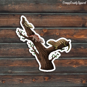 Crested Gecko Sticker, Reptile Sticker, Lizard Sticker, Vinyl Waterproof Pet Gecko Sticker