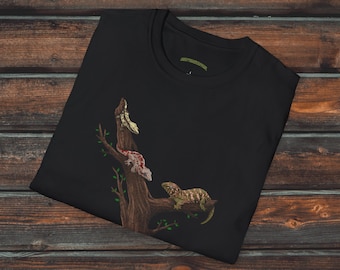 Crested Gecko Shirt, Unisex Gecko Shirt, Reptile Gift, Leachianus, Gargoyle And Crested Gecko T-Shirt