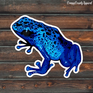 Blue   Dart Frog Sticker, Amphibian Sticker, Frog Sticker, Vinyl Waterproof Pet Dart Frog Sticker