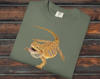 Camisa Comfort Colors® de dragón barbudo, camisa unisex para reptiles, dragón barbudo enojado, camisa beardie, regalo para reptiles
