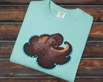 Coconut Octopus Comfort Colors® Shirt, Unisex Kraken Shirt, Octopus Gift, Ocean Shirt