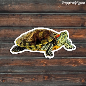Rot Ohr Schieber Aufkleber, Schildkröte Aufkleber, Reptil Aufkleber, Vinyl wasserdicht Haustier Rot Ohr Schieber Aufkleber