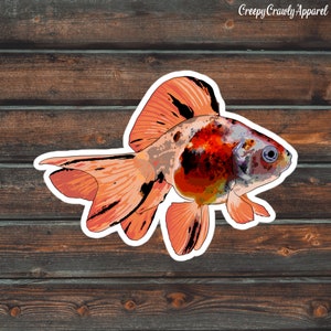 Goldfish Sticker, Fish Sticker, Vinyl Waterproof Pet Fantail Goldfish Sticker
