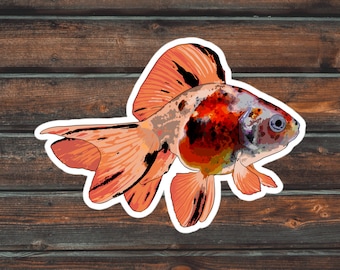 金魚ステッカー、魚ステッカー、防水ペットファンテイル金魚デカール