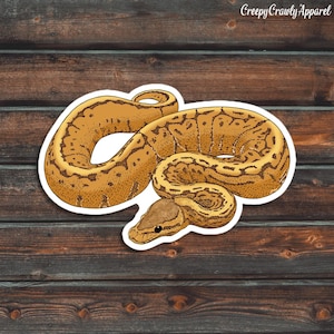 Pegatina de pitón bola a rayas, pegatina de reptil, pegatina de serpiente, pegatina impermeable de pitón bola para mascotas