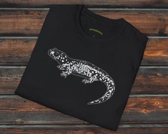 White Spotted Salamander Shirt, Unisex Amphibian Shirt, Spotted Salamander T-Shirt, Salamander Gift