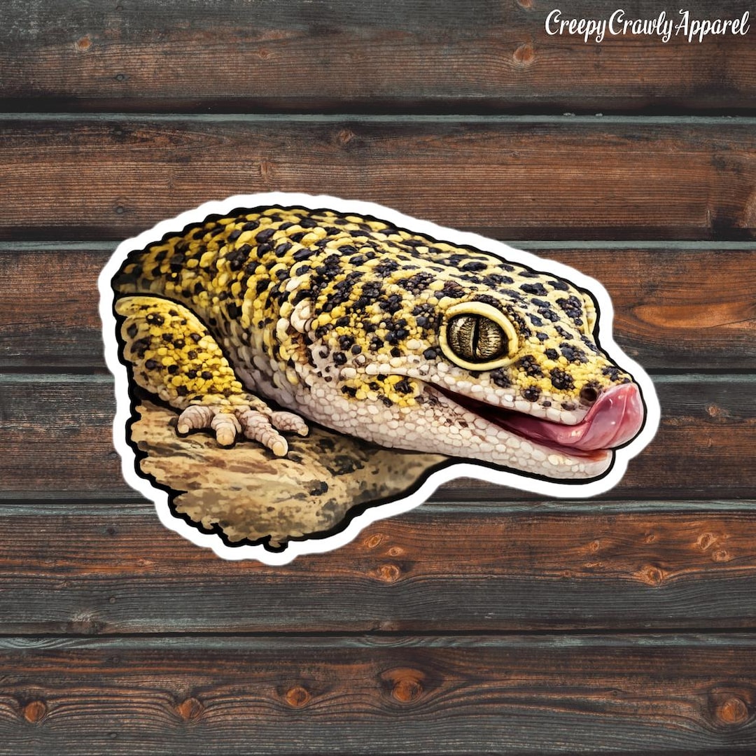 Leopard Gecko Sticker, Reptile Sticker, Lizard Sticker, Waterproof Pet ...