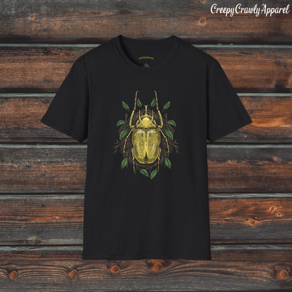 Yellow Beetle Shirt, Unisex Bug Shirt, Entomology Shirt, Entomologist Clothing, Insect Gift