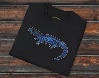 Blue Spotted Salamander Shirt, Unisex Amphibian Shirt, Spotted Salamander T-Shirt, Salamander Gift