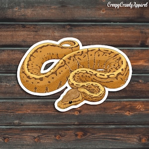 Pinstripe Ball Python Sticker, Reptile Sticker, Snake Sticker, Vinyl Waterproof Pet Ball Python Sticker