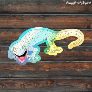 Tokay Gecko Holographic Sticker, Reptile Sticker, Lizard Sticker, Vinyl Pet Tokay Gecko Sticker