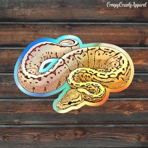 Nadelstreifen Ball Python holografischer Aufkleber, Reptil Aufkleber, Schlangenaufkleber, Vinyl Haustier Ball Python Aufkleber